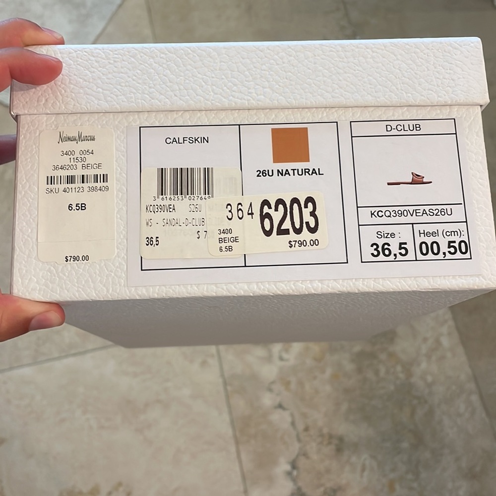 Christian Dior Slides Camel Brown Leather Gem